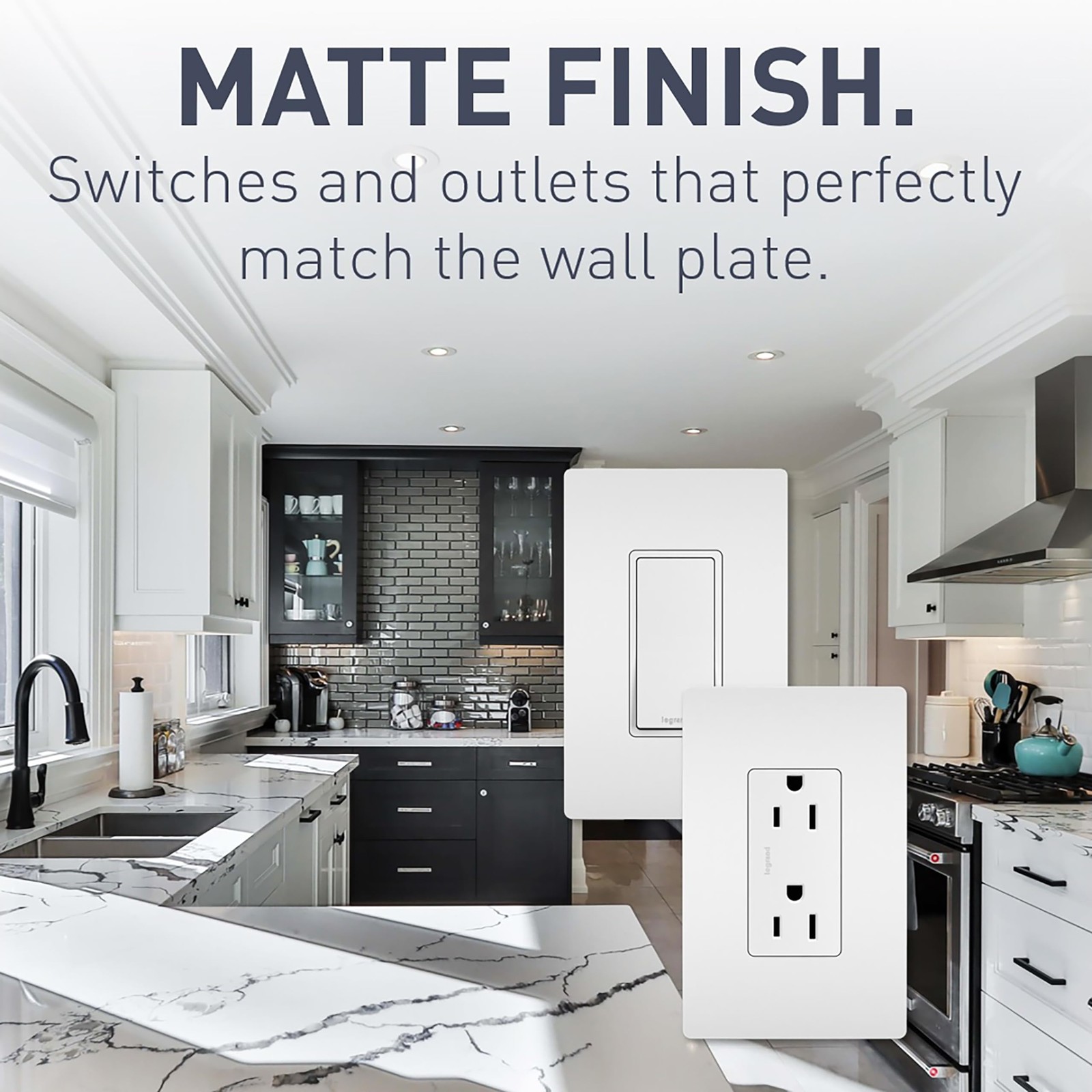 White Modern Low Profile Wall Plate Scratch Resistant Decorator Style 1 Pack