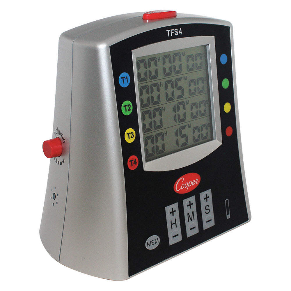 COOPER ATKINS TFS4-01 Digital Timer, CountDown,CountUp, 100min 487C44