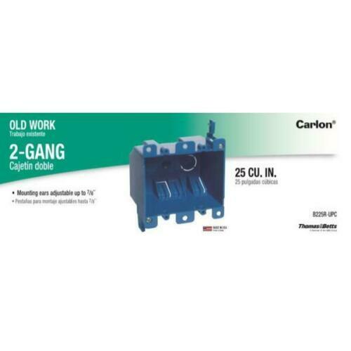 NEW CARLON 2-Gang 25 cu. in. Blue PVC Old Work Electrical Switch and Outlet Box
