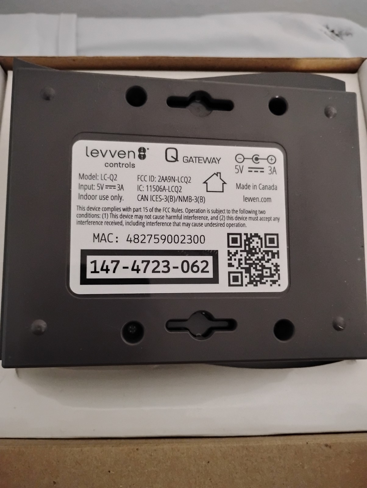 Levvven Controls Levvven Q Gateway LC-Q2 Ethernet Smart Controller 5V 3A