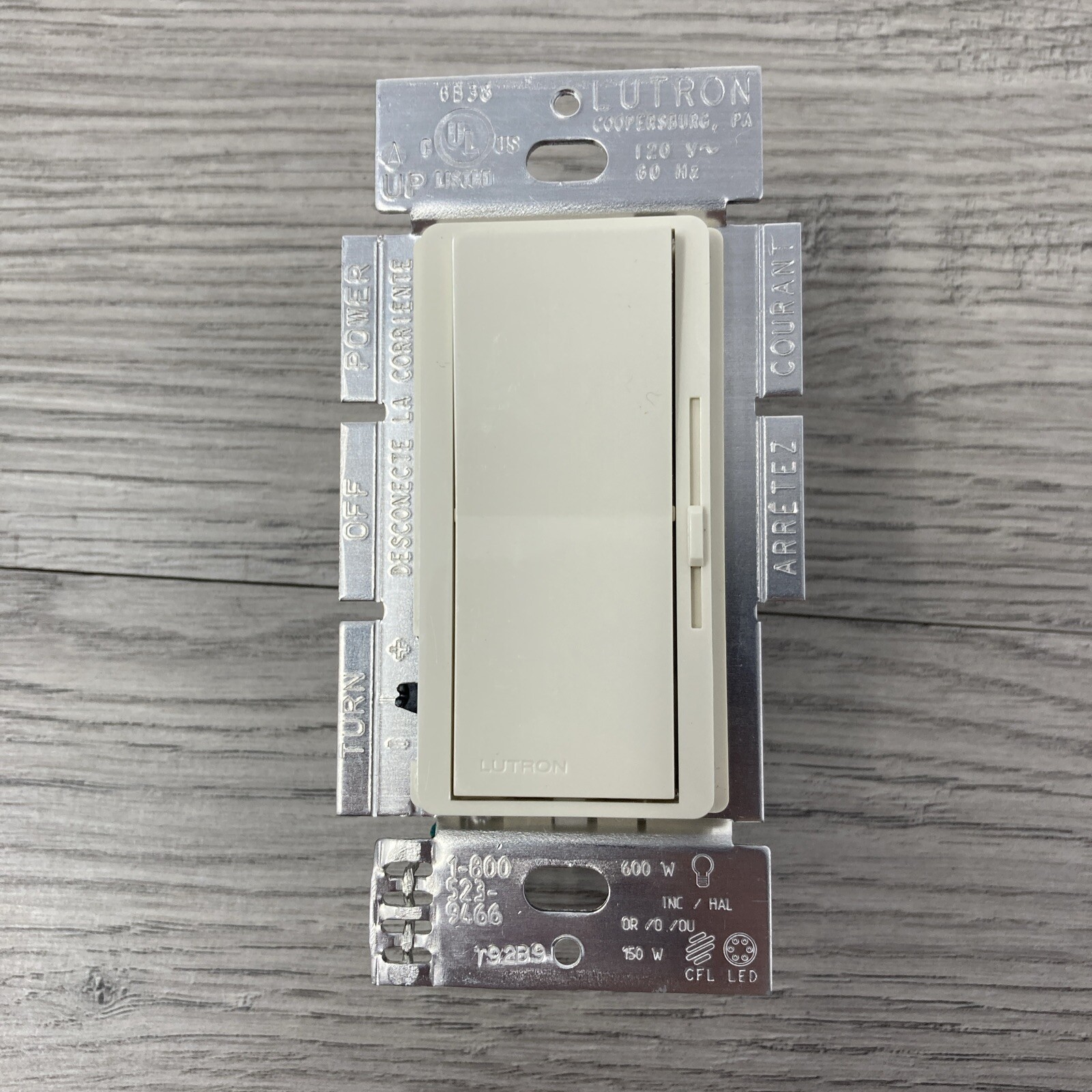 Hubbell Lt Almond CFL/LED Decorator Rocker Light Dimmer Switch 3-Way RDVCL153PLA