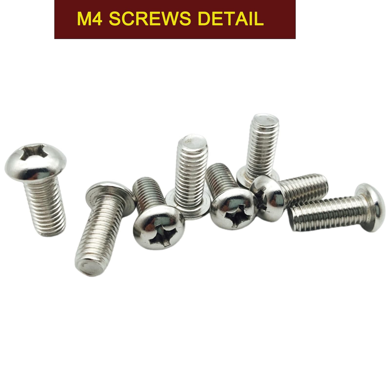 M4 10mm TV/Monitor Wall Mount Screws for 75x75mm and M4-10mm, Stainless Steel
