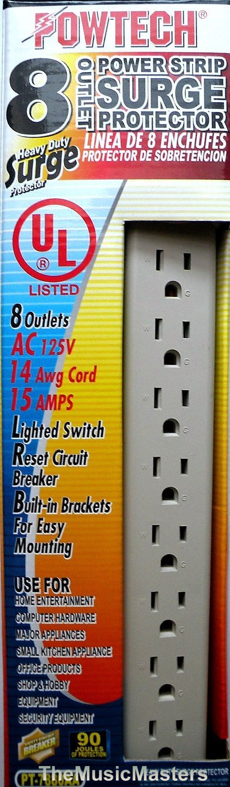8 Outlet Surge Protection POWER STRIP On/Off Switch Safety Circuit Breaker 1875W