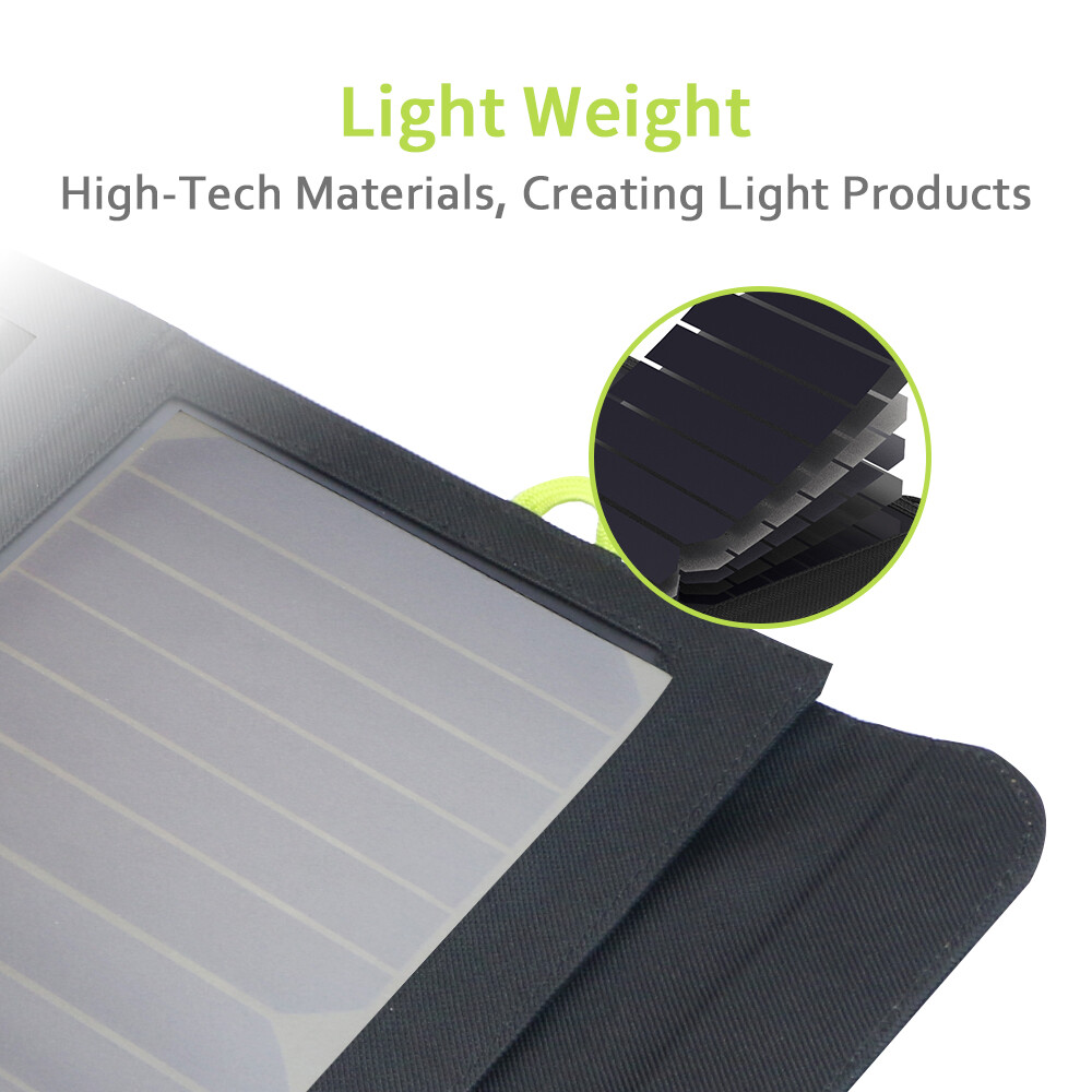 ALLPOWERS 21W Solar Charger with 10000mAh PowerBank and 3 Fast Charging USB-A/C