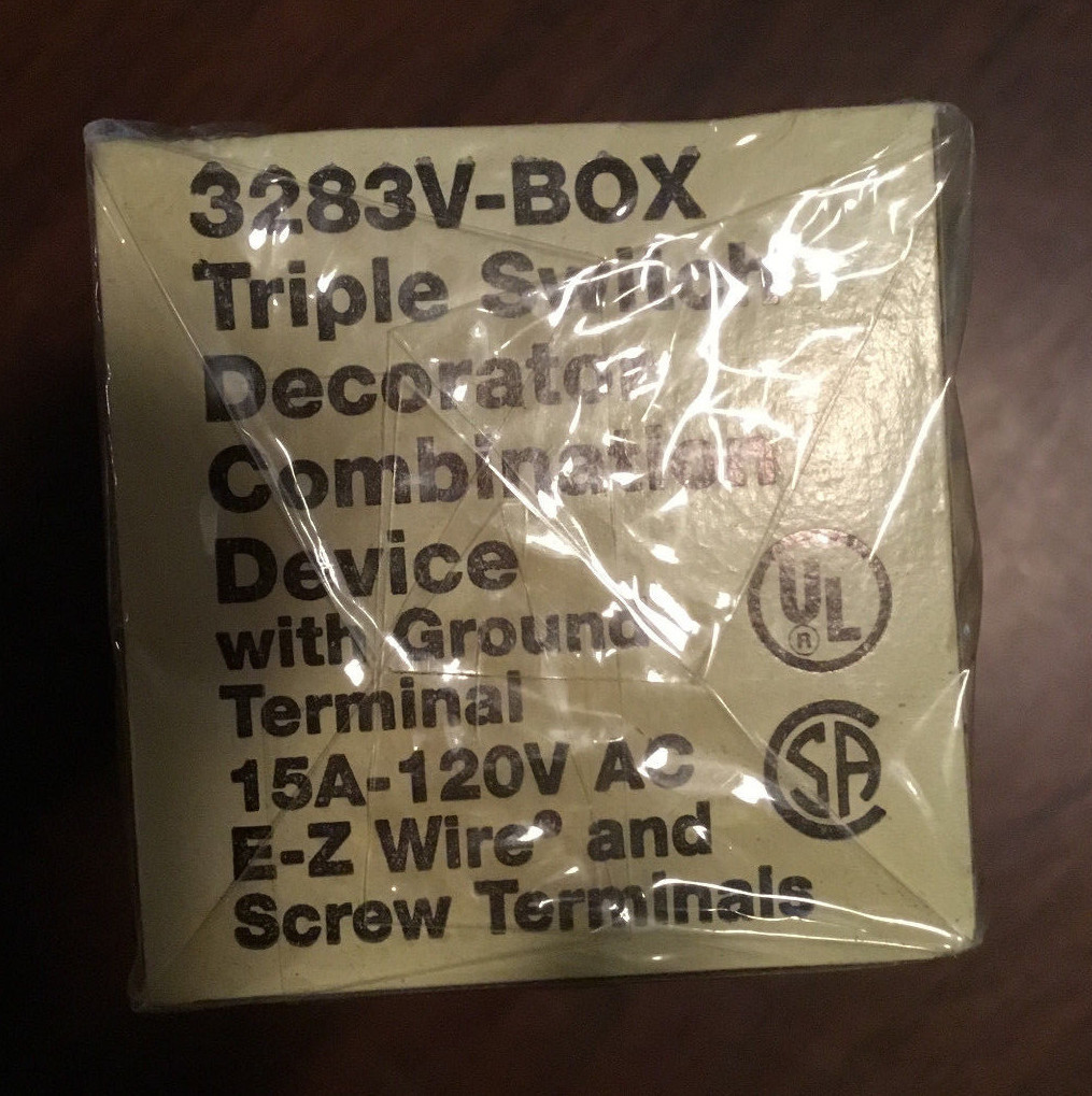 Eagle 3283v-Box Triple Switch Decorator Combination – Ivory – Set of 2