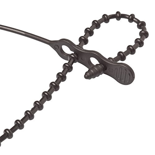 45-24BEADBK Beaded Cable Tie Wrap, 5 Pack Uv Black 24 inch., 140 lb. tensile
