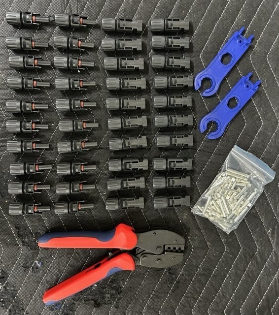 Solar Cable MC-4 Connector-Crimping Tool Kit,20 Pairs Male/Female Solar Panel