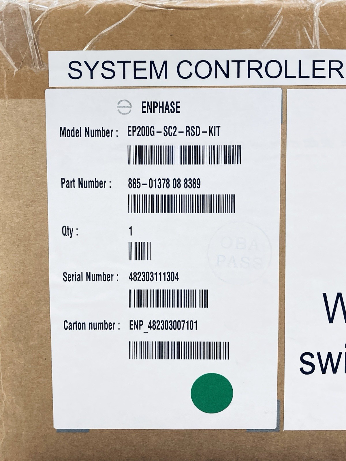 Enphase EP200G-SC2-RSD-KIT IQ System Controller 200A / 885-01378 / R2/IQ8 Ready