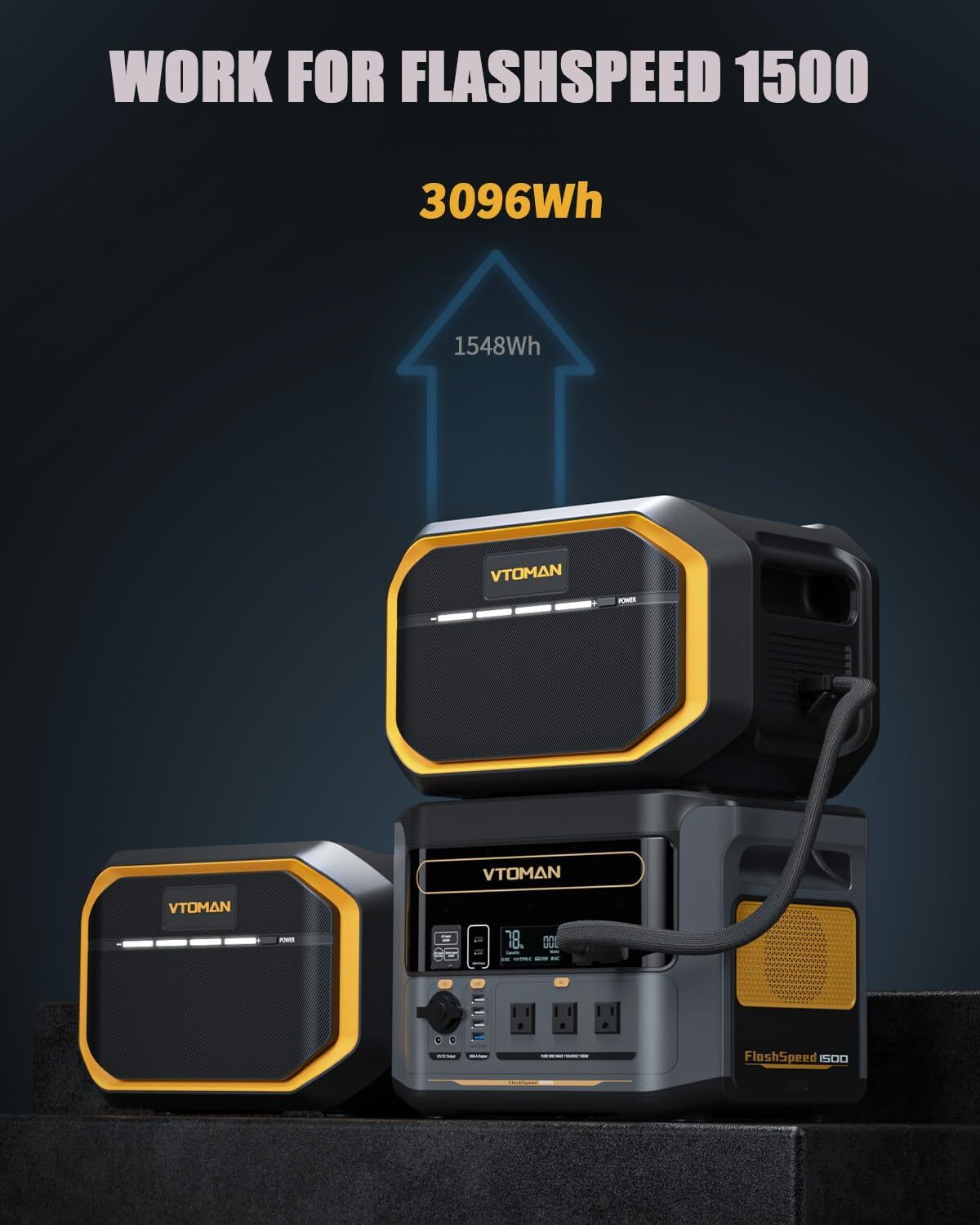 VTOMAN Extra Battery 1548Wh for FlashSpeed 1000 & 1500 Power Station Battery