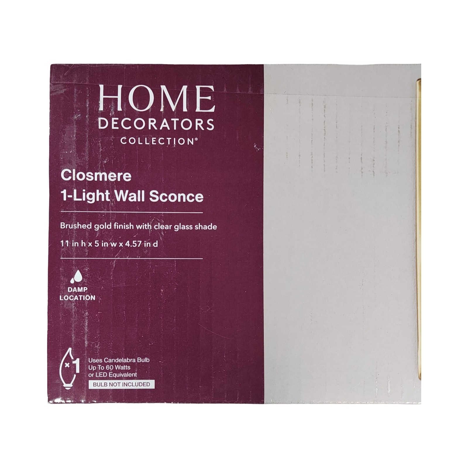 Home Decorators Closmere Brushed Gold Wall Sconce Bathroom Vanity Light 2-Pack