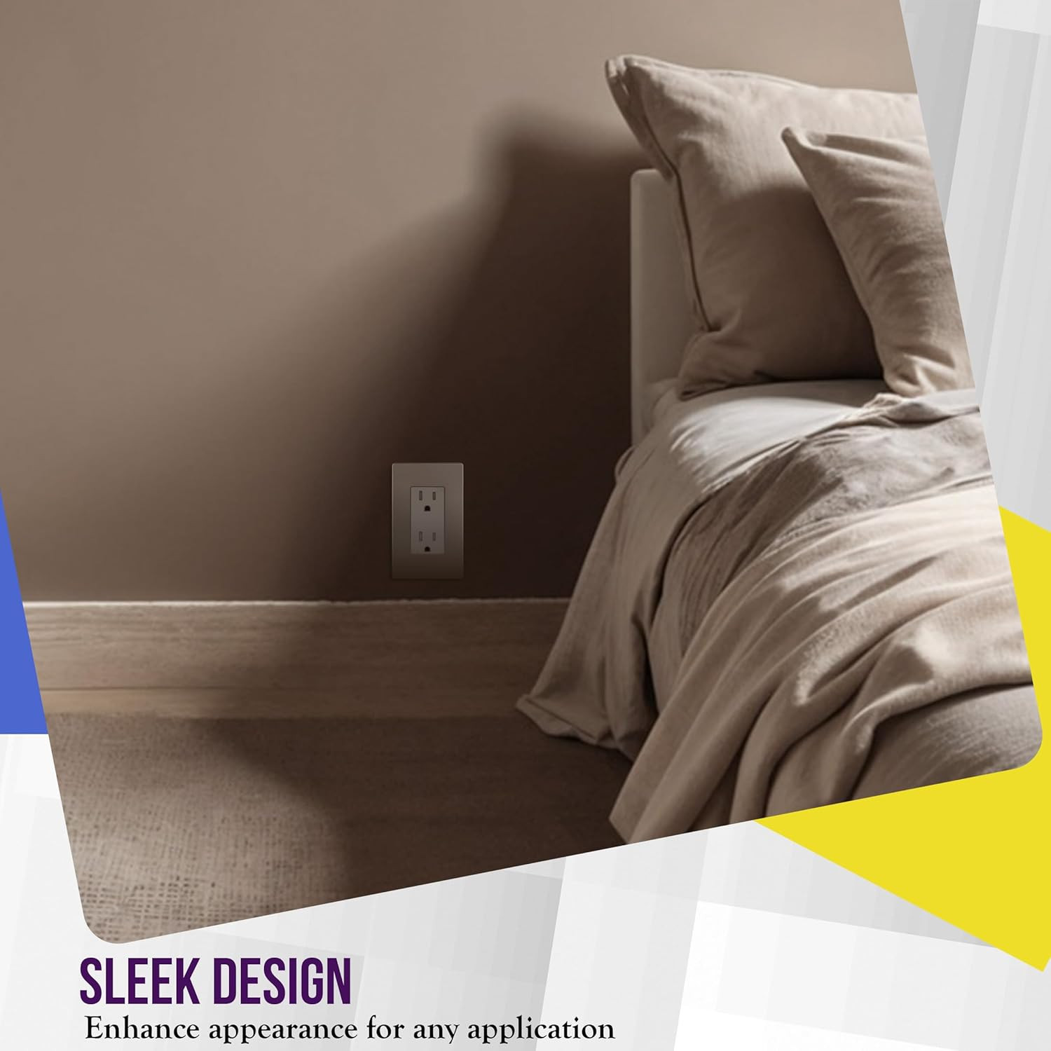 ENERLITES Elite Series Decorator Receptacle Outlet, Child Safe, Tamper-Resistant