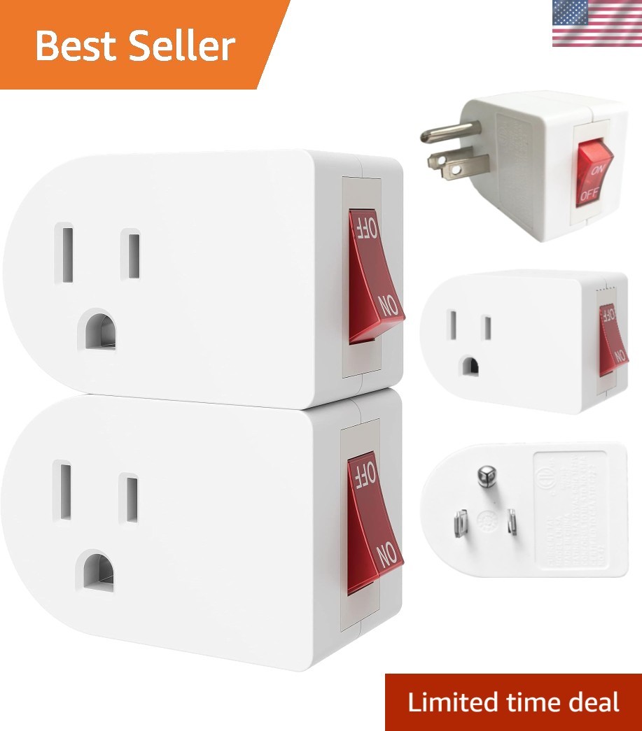 Versatile Grounded Outlet Adapter Set with On/Off Switch for Home Appliances