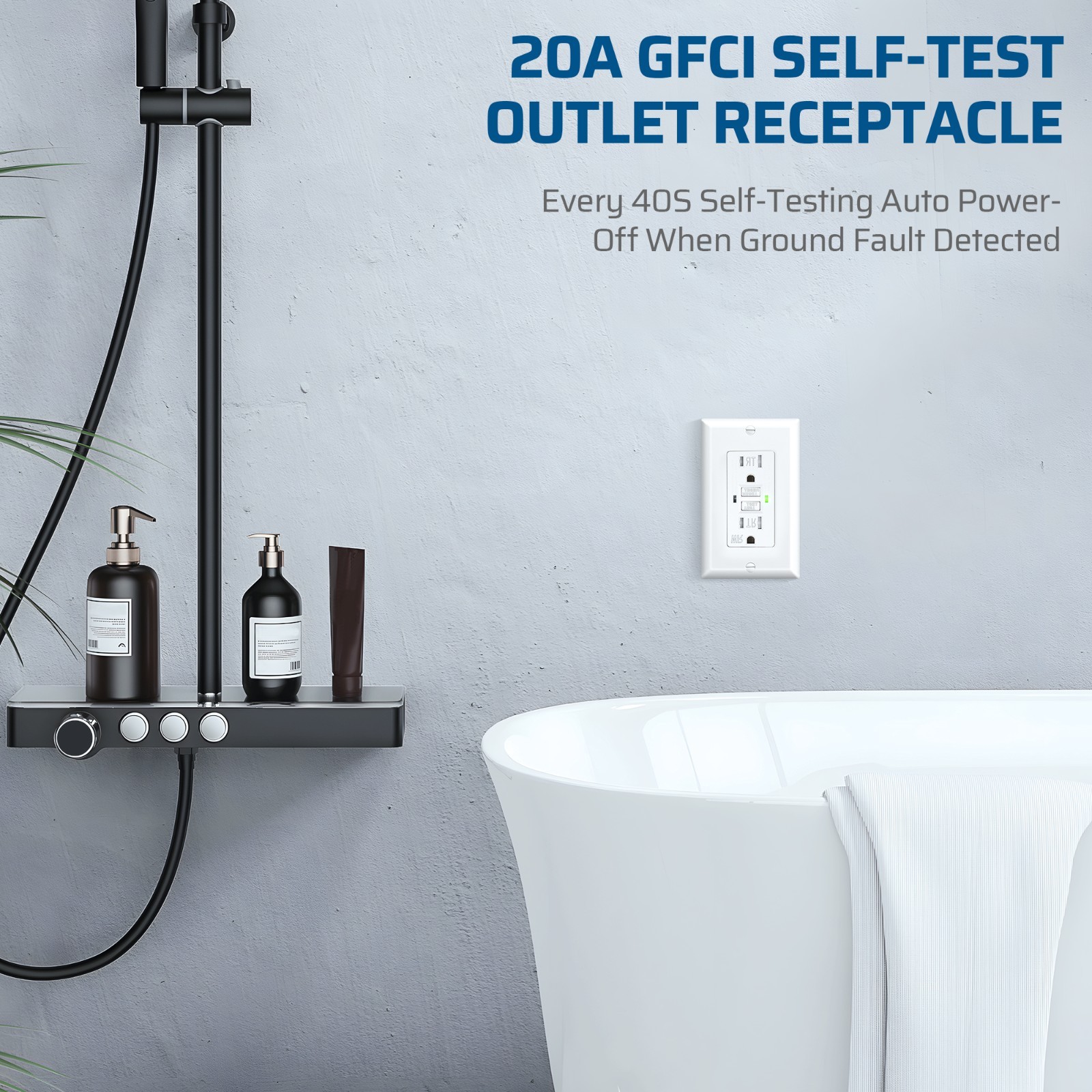 5-Pack GFCI Outlet 20Amp Outdoor Weather-Resistant(WR) Tamper-Resistant(TR) UL