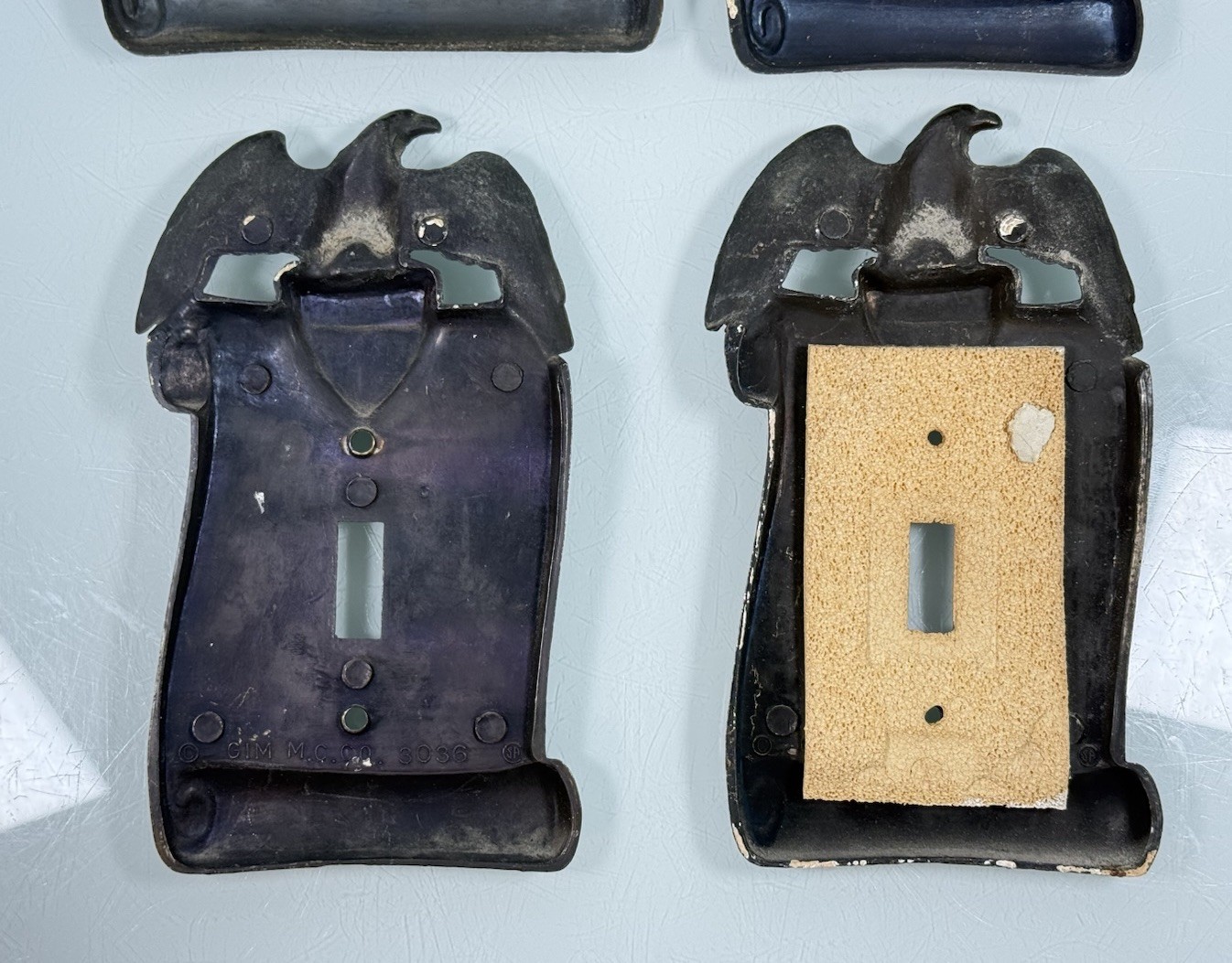 4pc Set Vintage GIM Ornate Brass Eagle Decorative Switch Plate & Outlet Covers