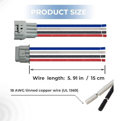 1 Set 12 Pin Waterproof Connector Pigtail, HM090 Sealed 12-Way 3×4, Male &