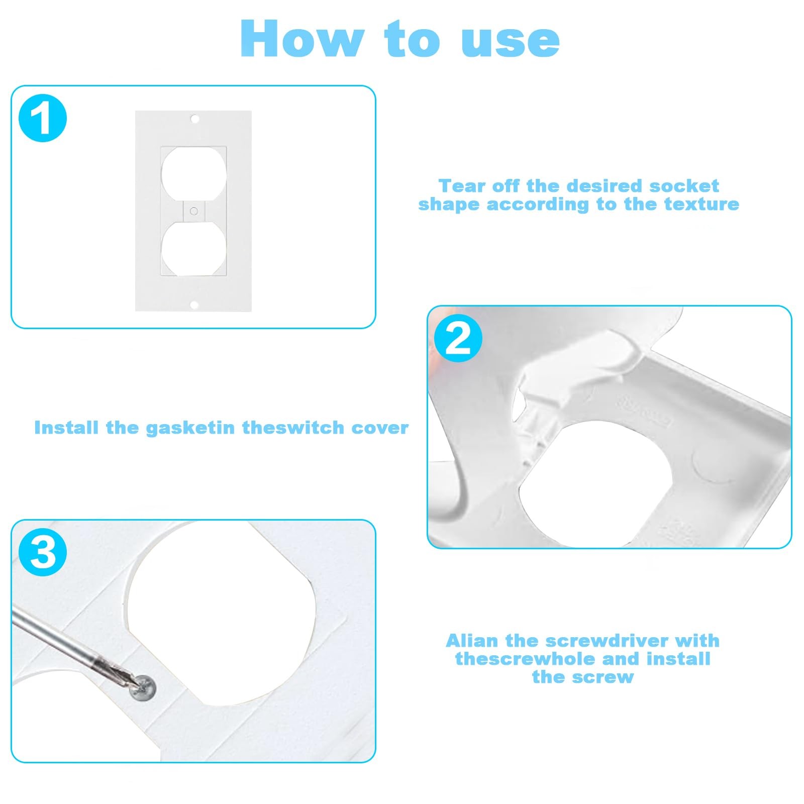 30 Pcs Electrical Outlet Insulation Pads,Draft Sealers,Foam Gasket for White