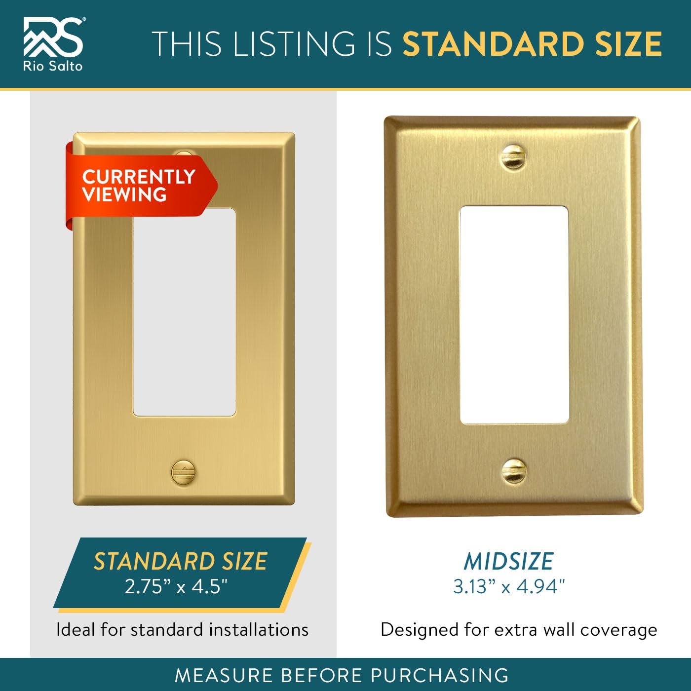 BRASS Signature Collection Brushed Brass Gold Metal Outlet Cover, Decorative …