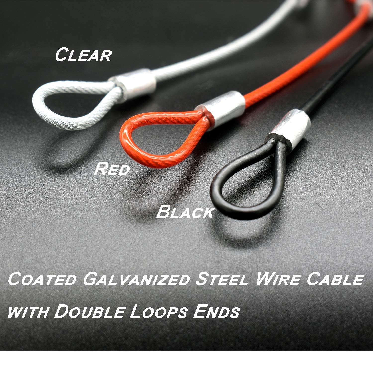 Bytiyar 1/8″(3mm) Wire Diam Stainless Steel Cable 8 inches – 15 Pcs, Clear-B