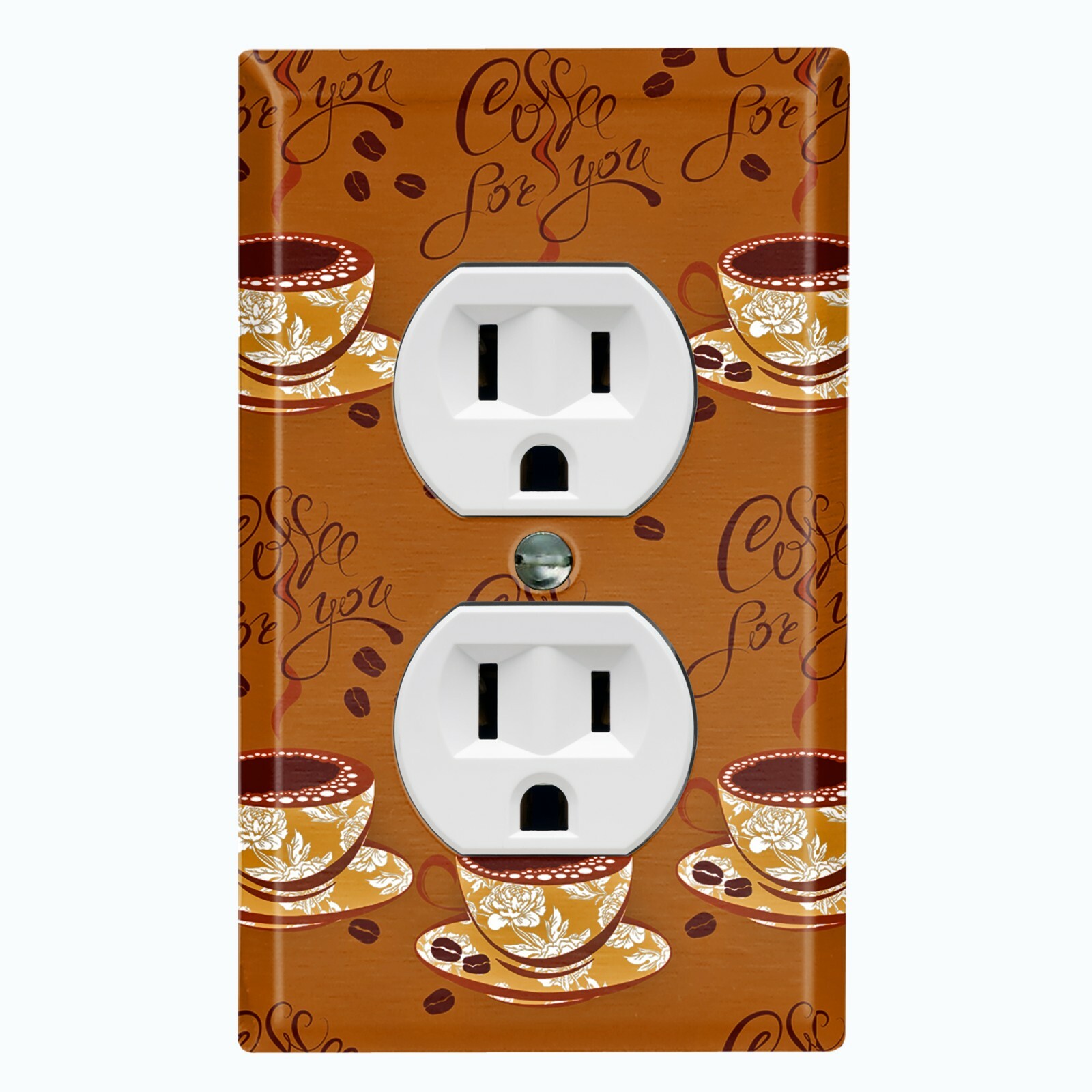 Metal Light Switch Cover Wall Plate Kitchen Mocha Coffee For You COF002