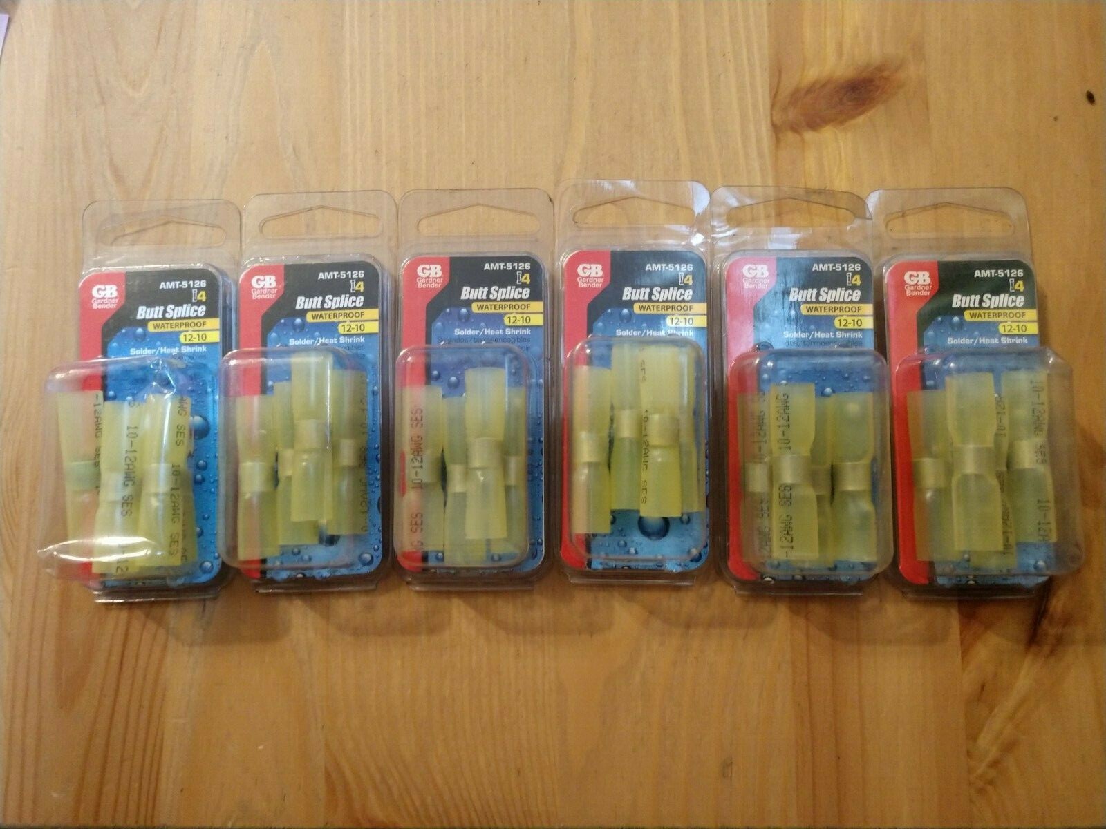 GB AMT-5126 Butt Splice Connector, Heat Shrink, 12-10 Lot of 5 Packs of 4 pcs