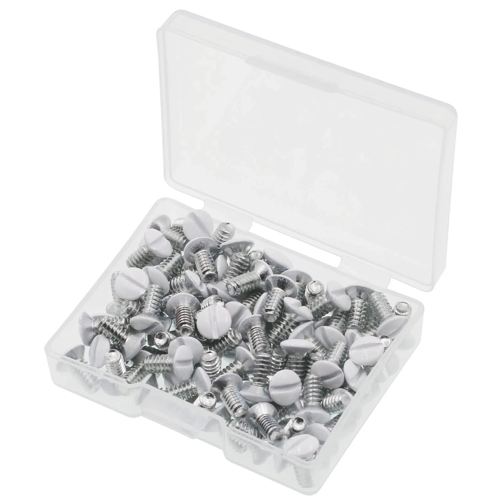 Wall Plate Screws 100 pcs White Outlet Screws 3/8″ Long 6-32 Thread Light Ele…