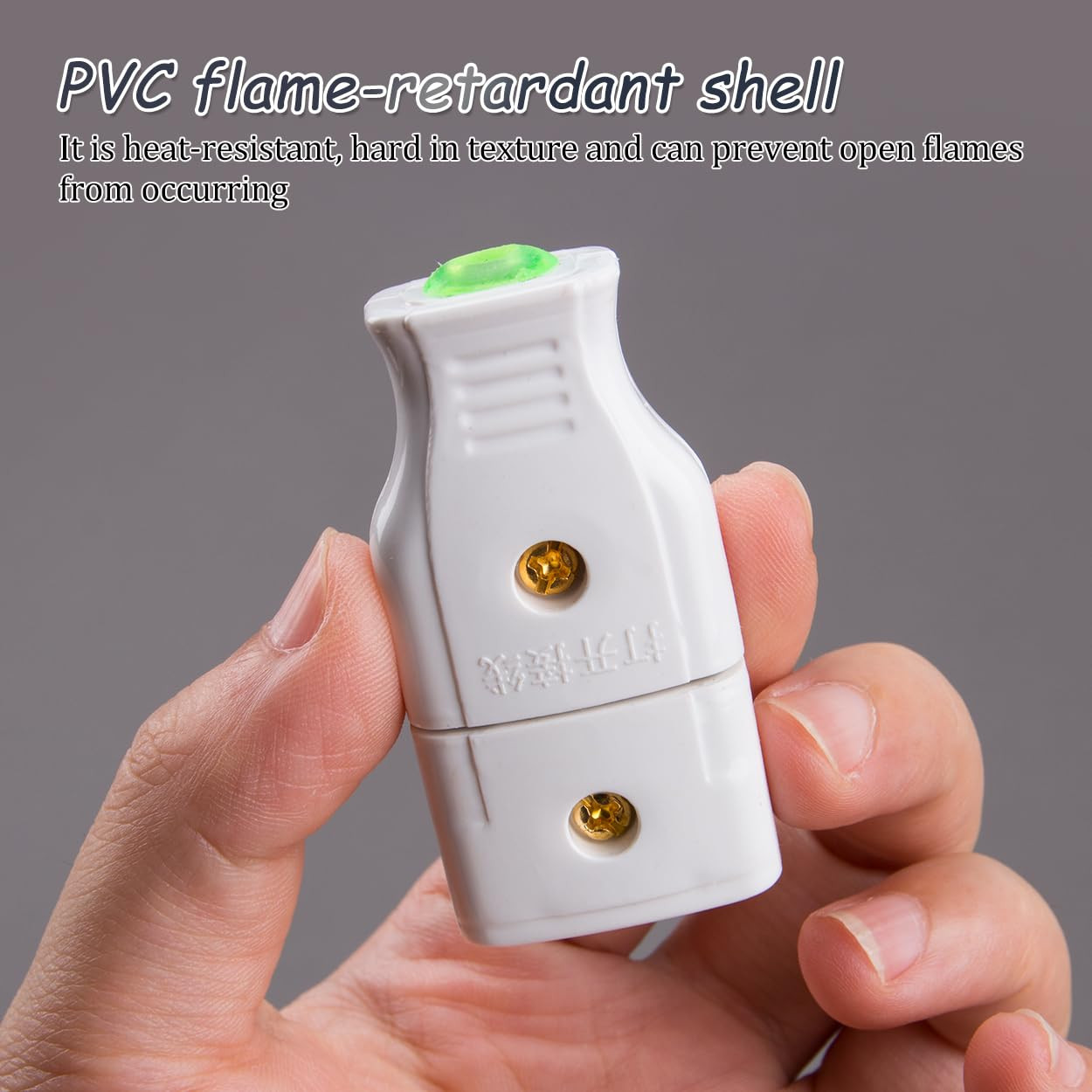 6Pcs 10A 250V 2 Pole Straight Blade Plug Female Extension Cord Ends White AC Soc