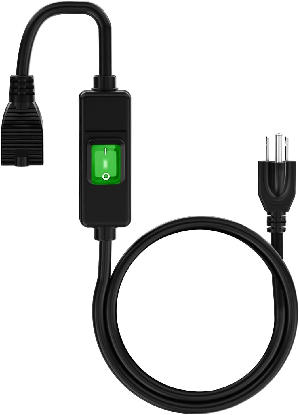 3Ft 3-Prong Outdoor Waterproof Extension Cord with In-Line On/Off Switch 20A 125