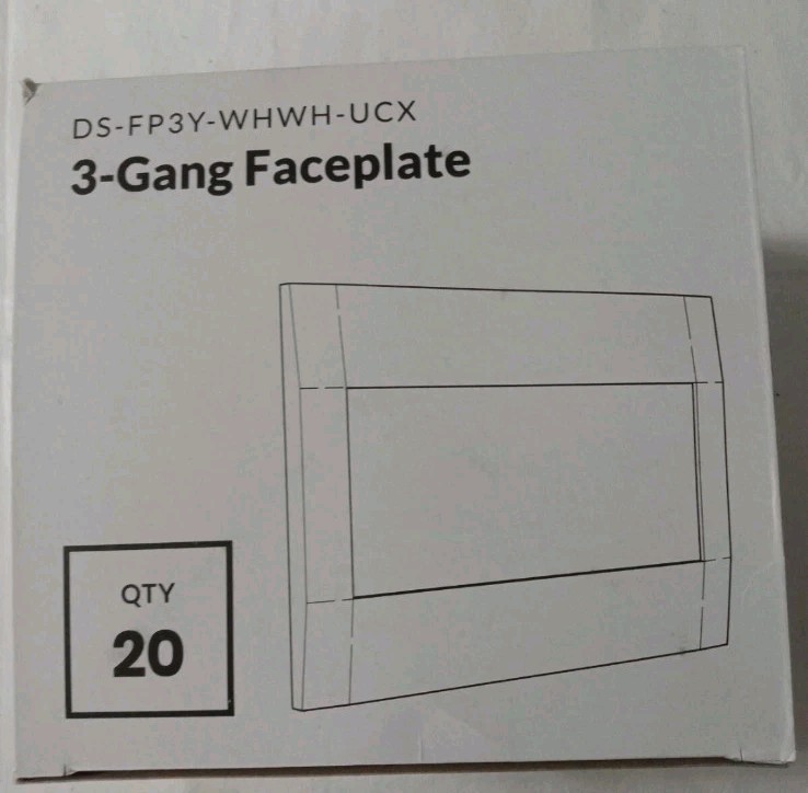 NEW 💥DEAKO (20-Pk) 3-Gang Faceplate DS-FP3Y-WHWH-UCX