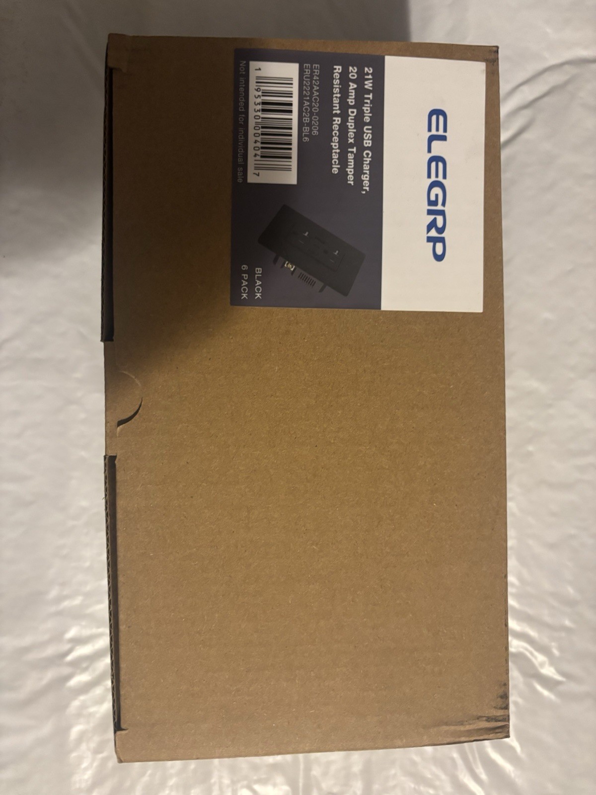 6-Pack ELEGRP 21 Watt (3 USB Chargers) 20-Amp Duplex Tamper Resistant Receptacle