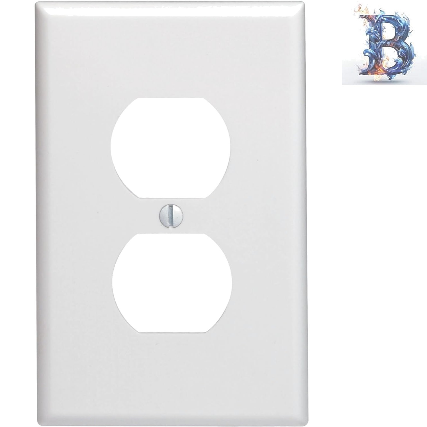 White 1-Gang Duplex Wallplate with Dust-Resistant Edges – Traditional Elegance