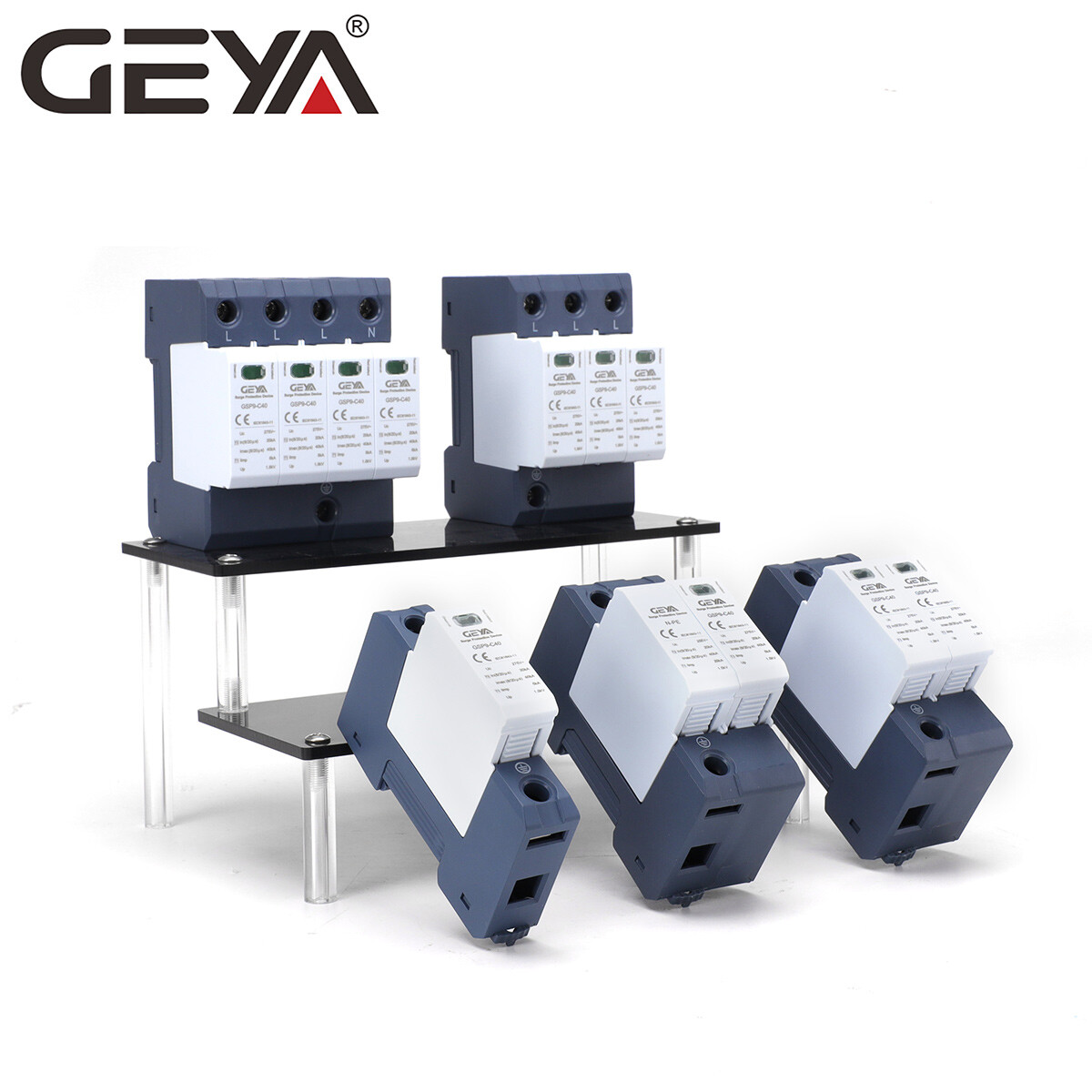 GEYA SPD 4P 3P+NPE AC275V Surge Protector Arrester 12.5KA T1+T2 50KA Lighting