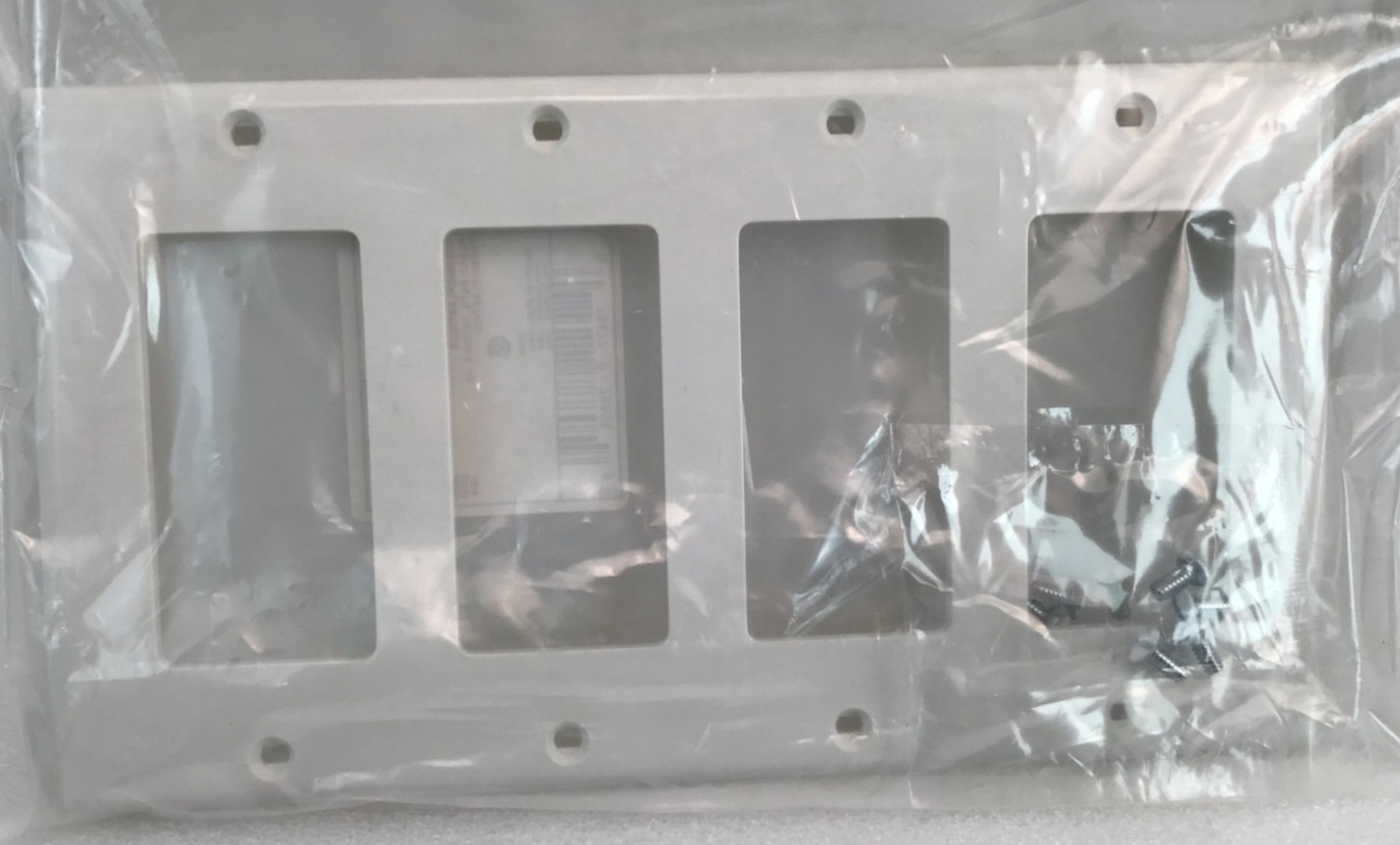 1 Leviton 105 80412-NW 4-Gang Decora Switch Wall Plate Thermoplastic