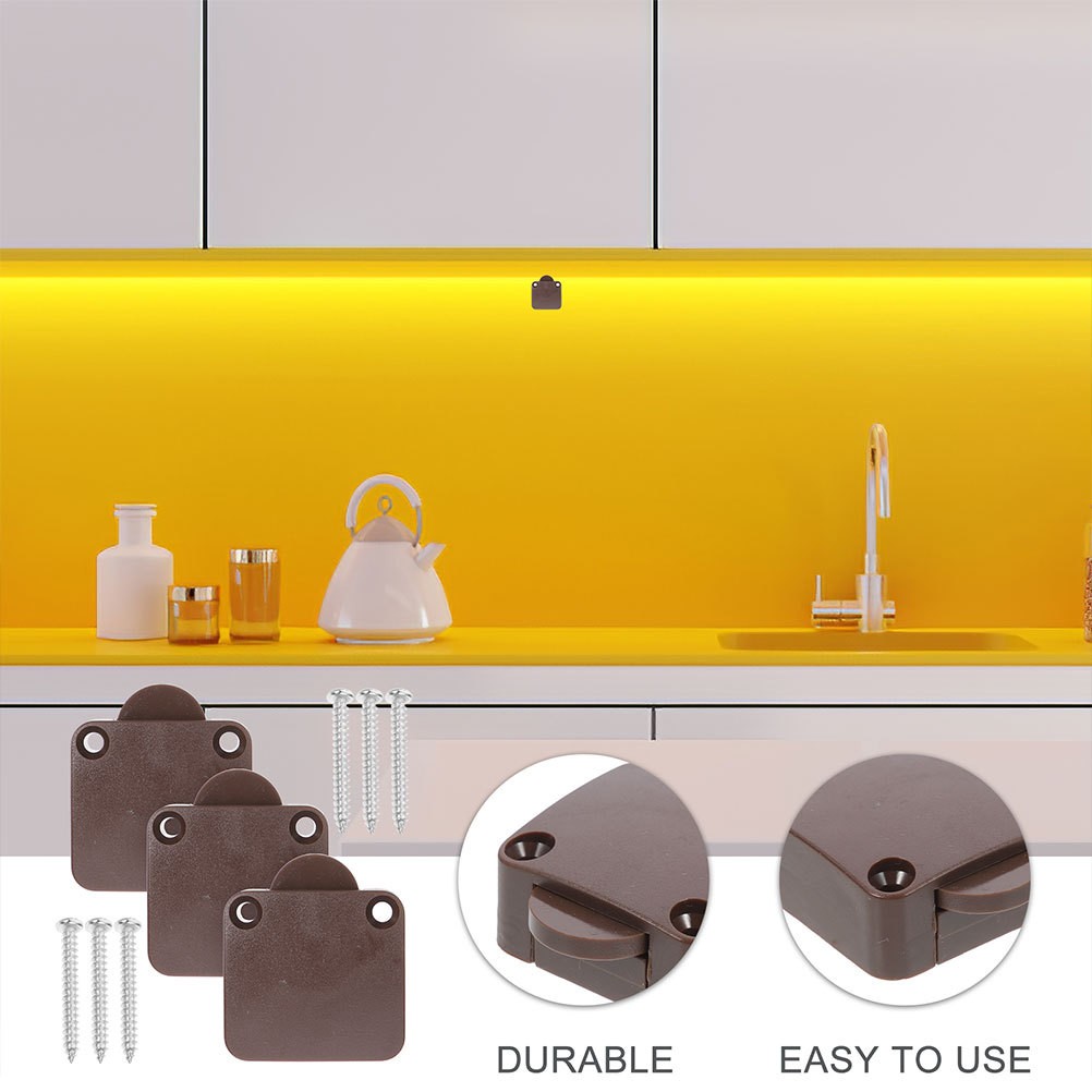 2Pcs Durable Door Switch for Cabinet Light on Off Coffee ABS Copper
