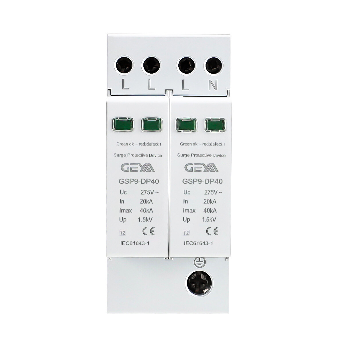 GEYA SPD 3P+N Surge Protector Lightning Protection Arrester Device 20-40kA 275V