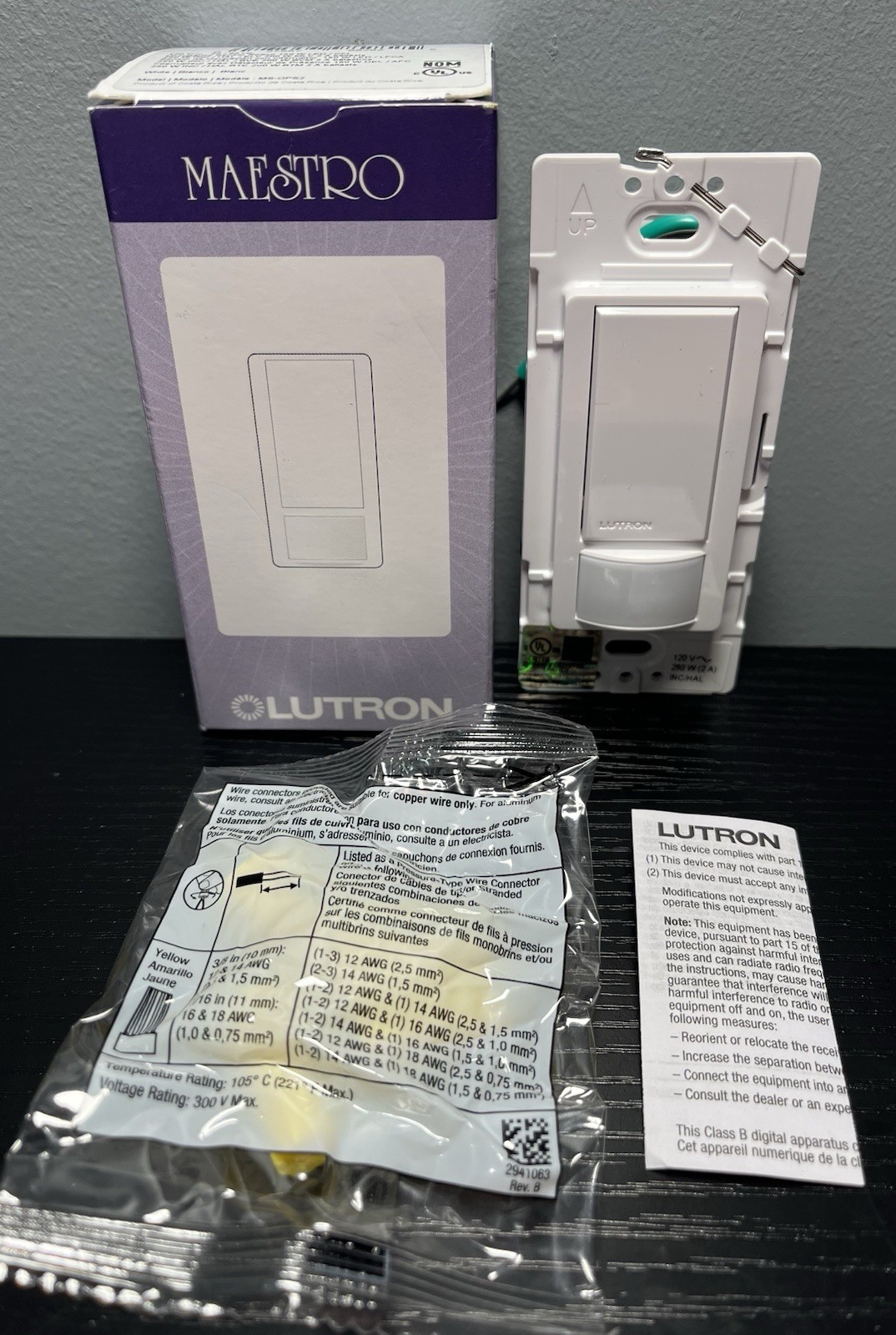 Lutron MS-OPS2-WH Maestro Occupancy Sensor Switch Single Pole, 120V