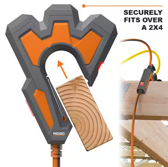 RIDGID 3-Outlet PowerHook Outdoor Extension Cord 25 ft 15A 125V 1875W