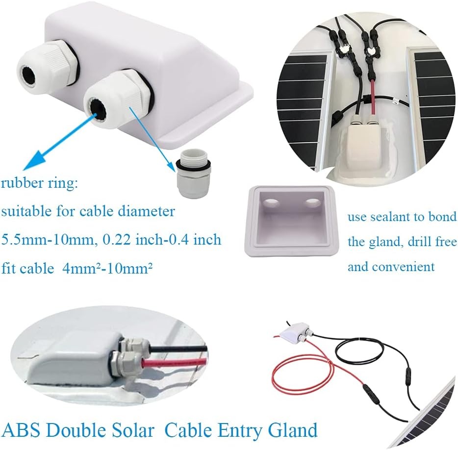 Solar Panel Mounting Brackets ABS Corner Bracket Kit 7PCS, Drill-Free Widely Use