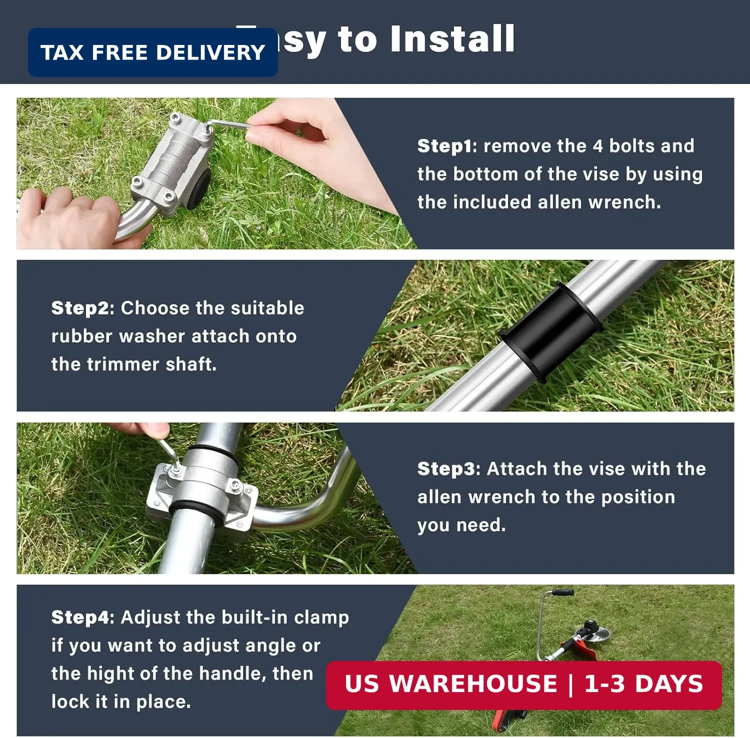 Ergonomic Trimmer Grip, String Trimmers Handle with Shoulder Strap Harness, Weed