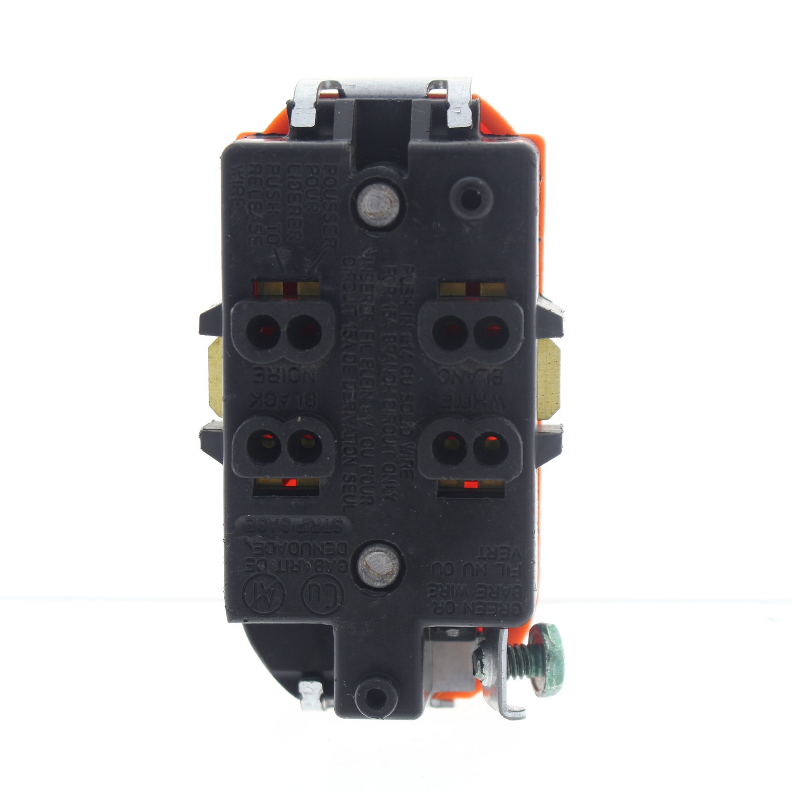 Leviton 5248-OR NO STRAP Orange 15A Residential Duplex Receptacle Outlet 5-15R