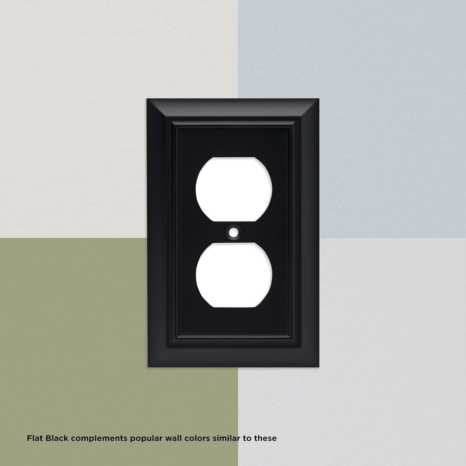 Architectural (1-Pack) Outlet Covers Matte Black 1-Gang Wall Plate Single Dup…