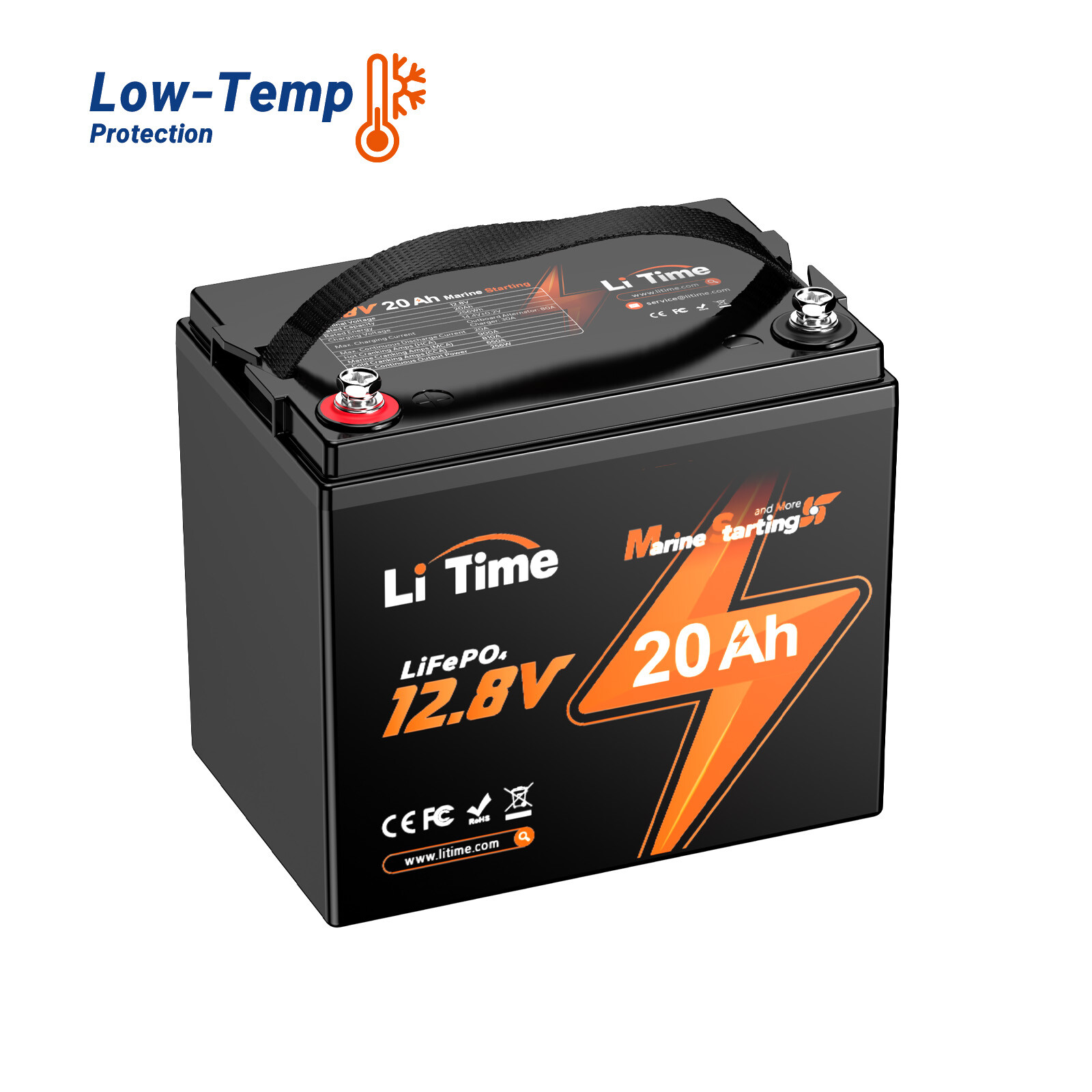 LiTime 12V 20Ah 800 CCA Lithium Starting Battery for Outboard Motor-Refurbished