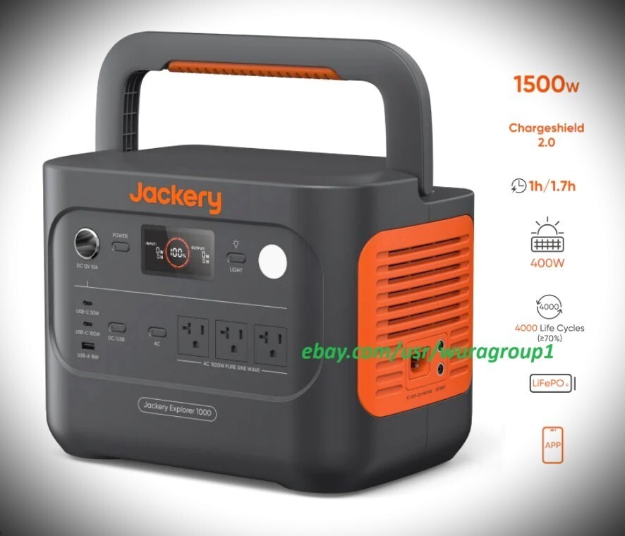 JACKERY EXPLORER 1000 V2 PORTABLE POWER STATION 1070Wh BACKUP LIGHTING NEW