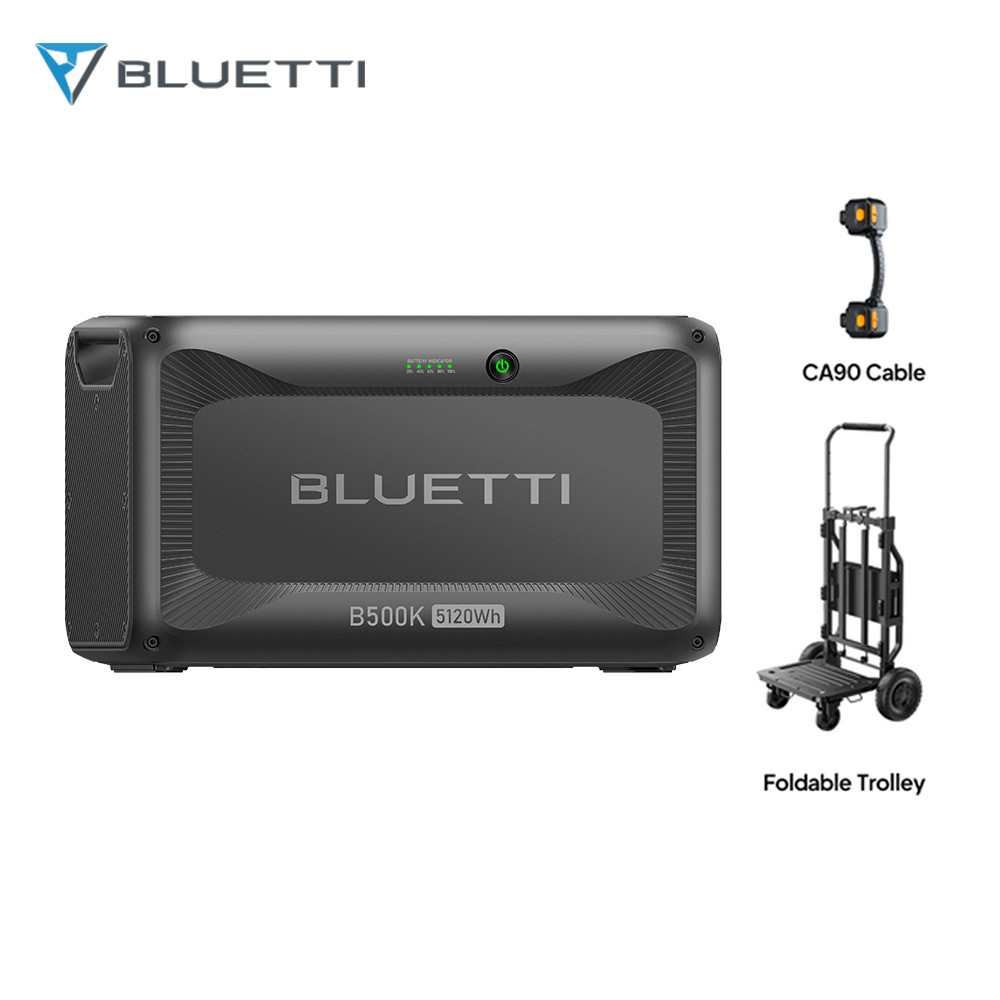 BLUETTI B500K 5120Wh Expansion Battery +Foldable Trolley Compatible with Apex300