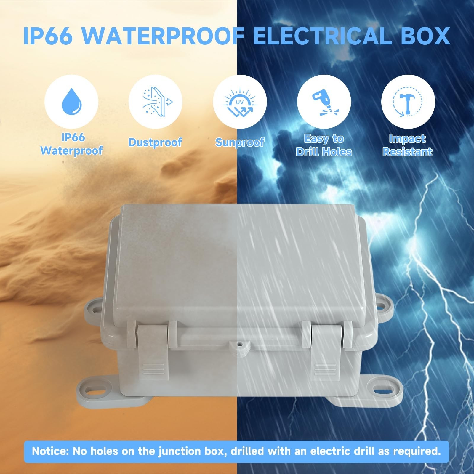 Outdoor Electrical Junction Box Waterproof IP65, Thicken ABS Plastic Project …