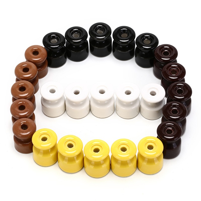 5Pcs/lot Porcelain Insulator for Wall Wiring Ceramic Insulators: F6