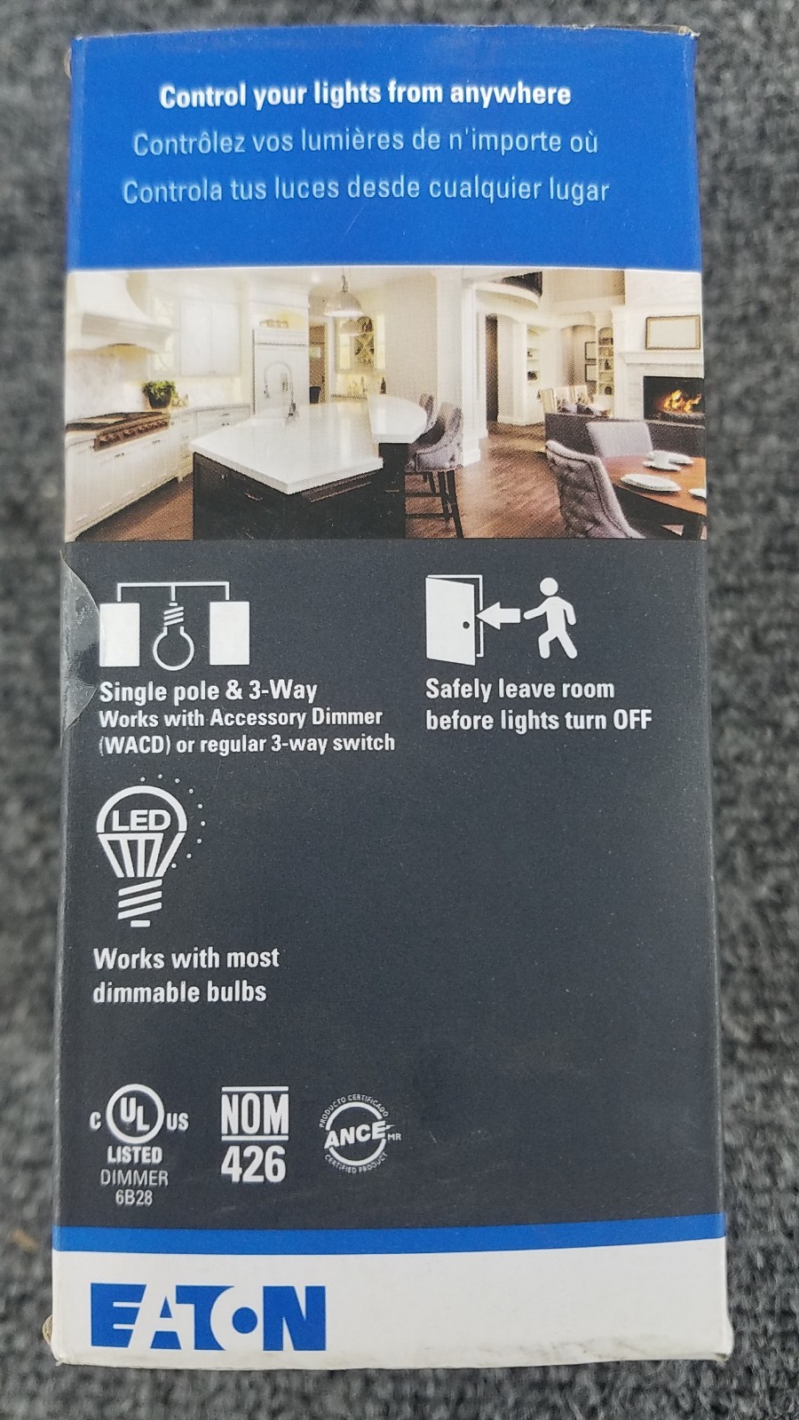 2PACK Eaton Wi-Fi Smart Universal Dimmer & Accessory Switch #WFD30-C2 & WACD-C2