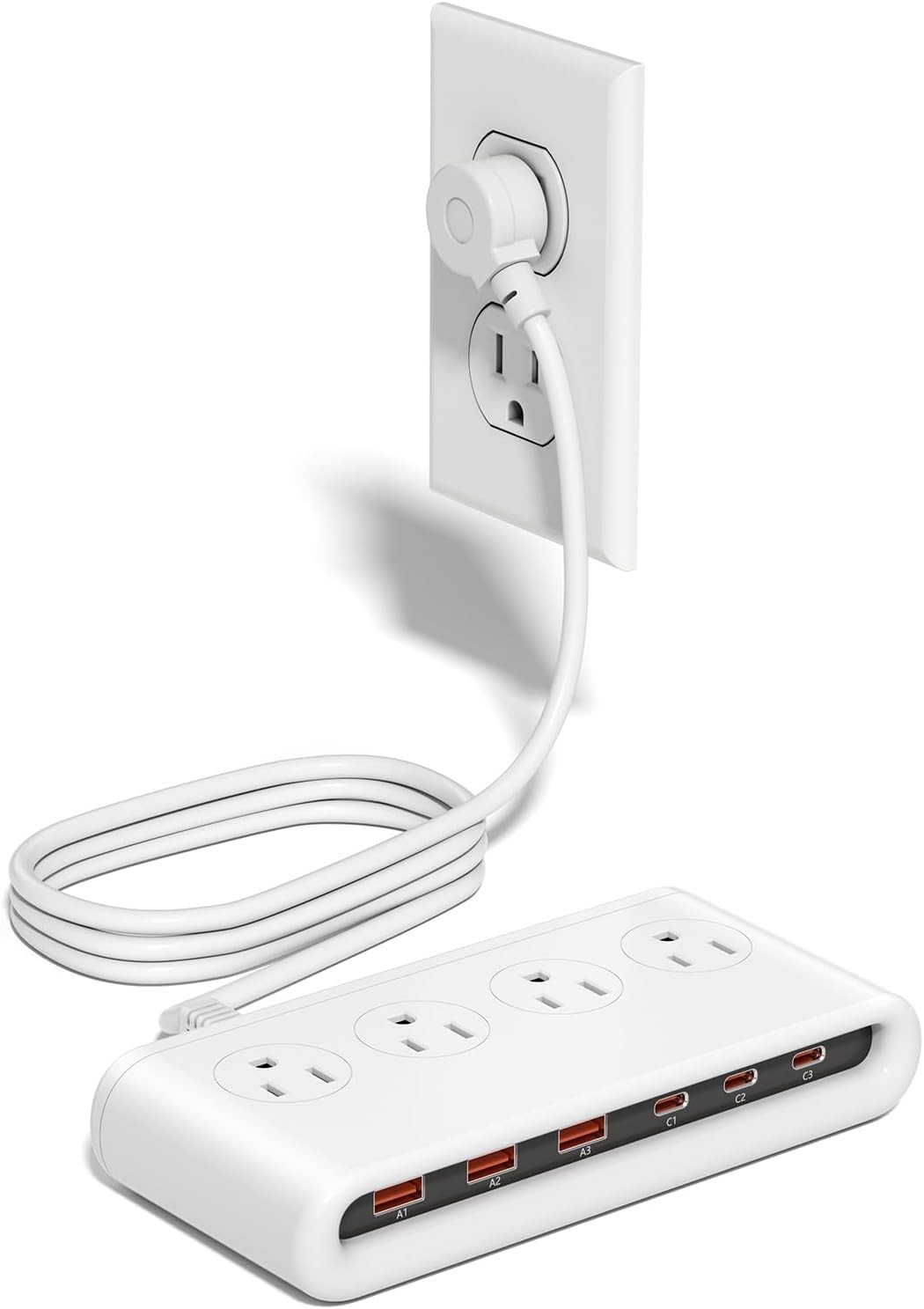 Durable Scratch-Resistant Power Strip with USB C – Essential for Every Gadget