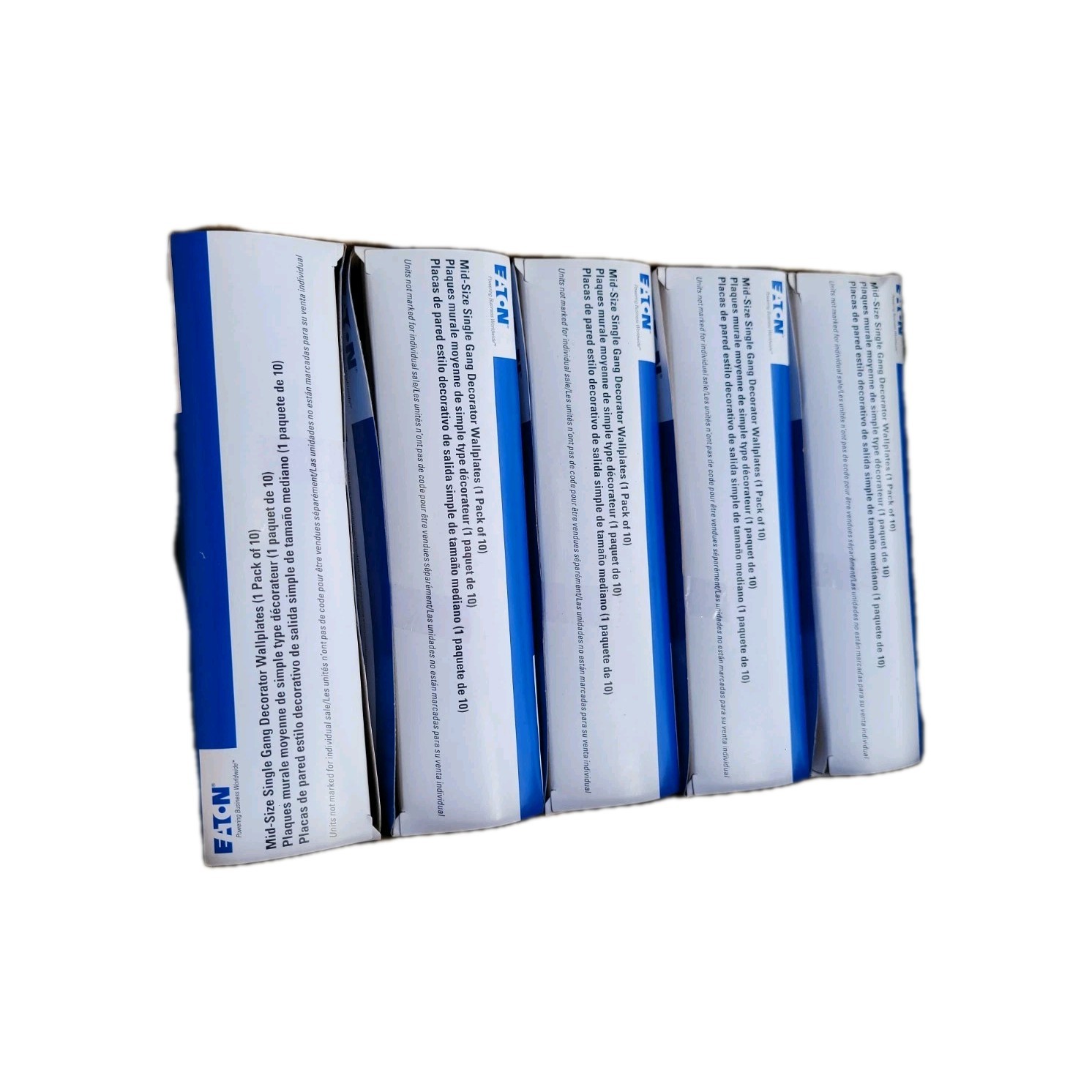 Case of 50 Eaton White 1G UNBREAKABLE Mid-Size Wallplates GFI GFCI Cover PJ26W