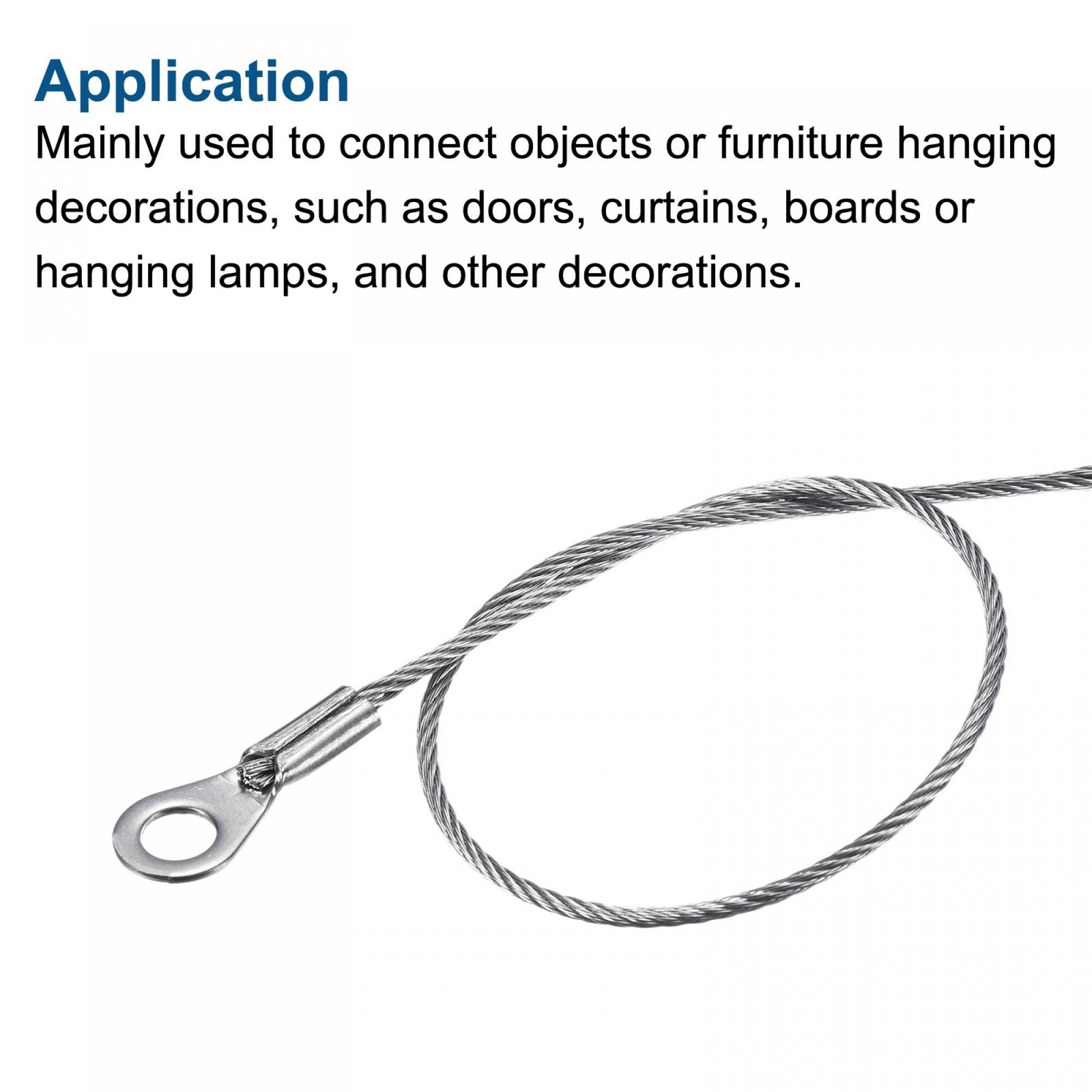 PATIKIL Stainless Steel Lanyard Cable 1.5mmx30cm, 6 Pack Silver