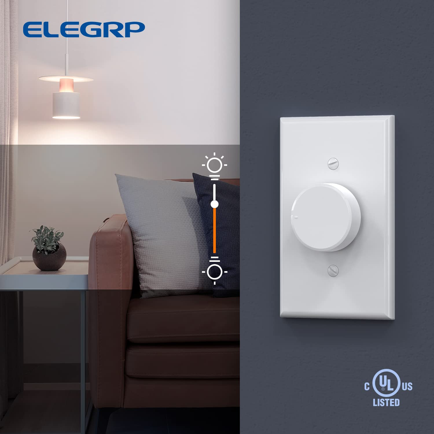 Digital Rotating Dimmer Switch for Dimmable LED, CFL and Incandescent Light Lamp